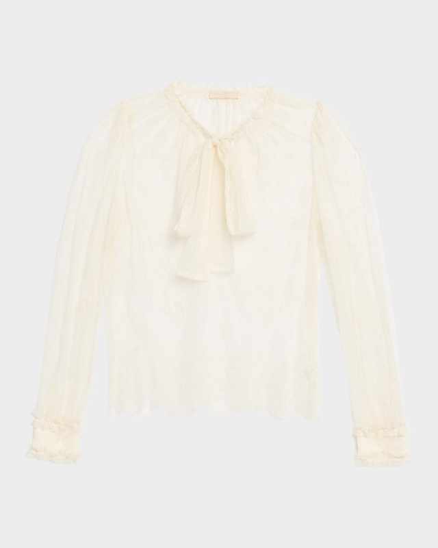 Iliana Lace Neck-Tie Blouse
